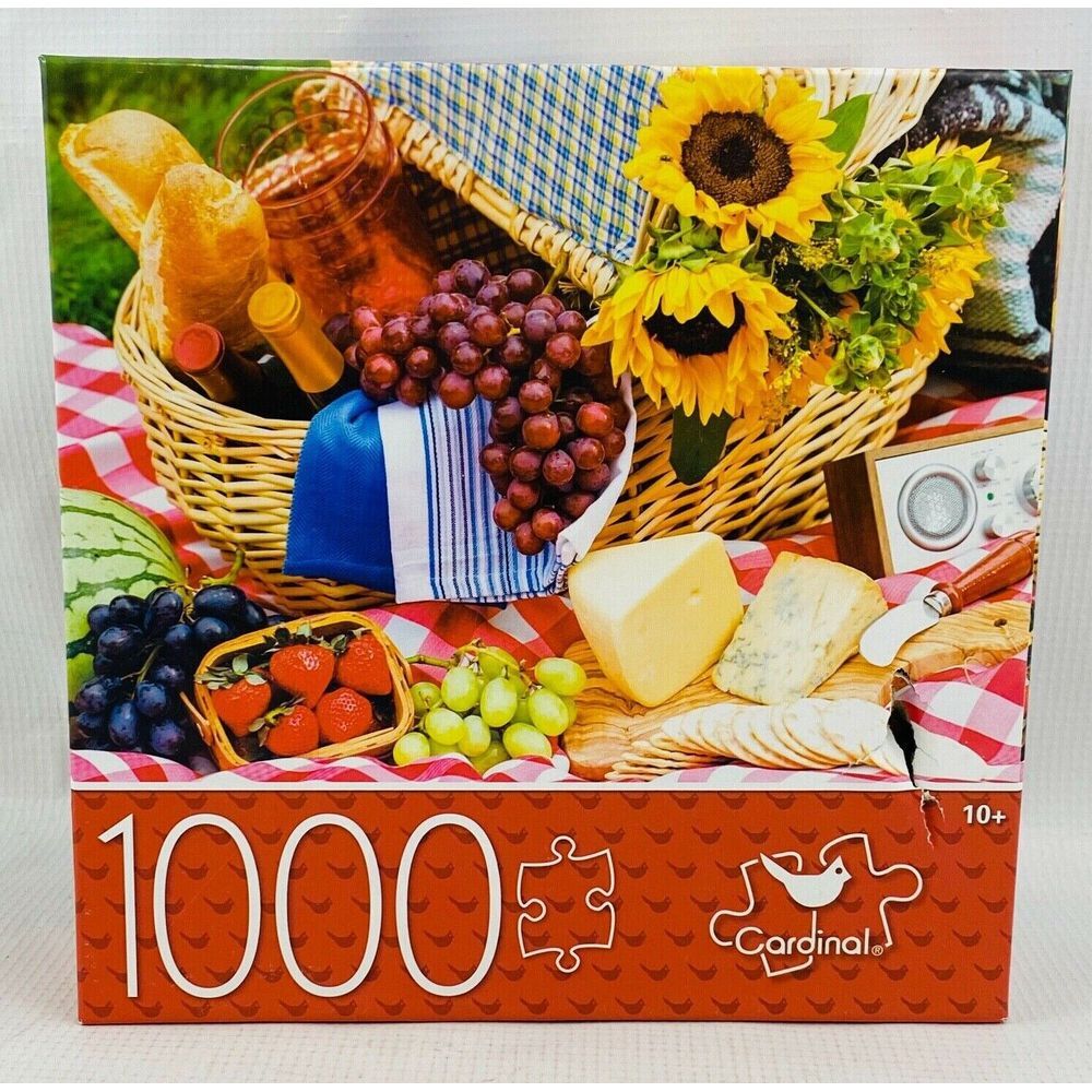 Cardinal Picnic Time‎ 1000 Piece Jigsaw Puzzle 24"x18" New Damaged Box